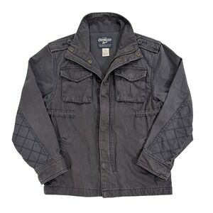 OshKosh Bgosh Kids Gray Cotton Blend Military Jacket Size 10 (13)